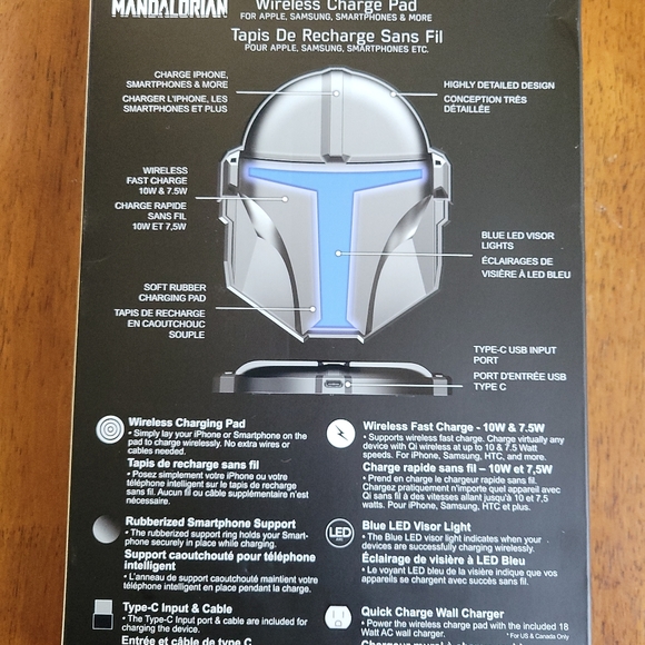Star Wars Mandalorian Wireless Charge Pad, NEW - Picture 3 of 13